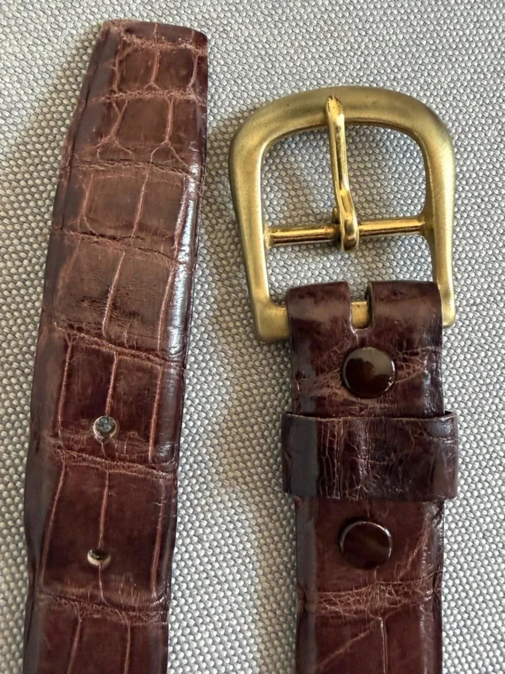 Brown Genuine Crocodile Belt (Vintage?) COCODRILO LEGITIMO Mexico